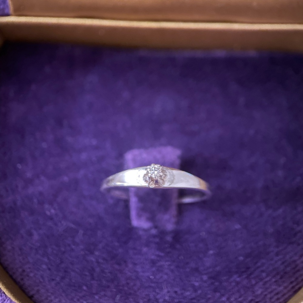 Antique Victorian 10k solid gold diamond buttercup solitaire engagement ring 6 - Picture 5 of 10